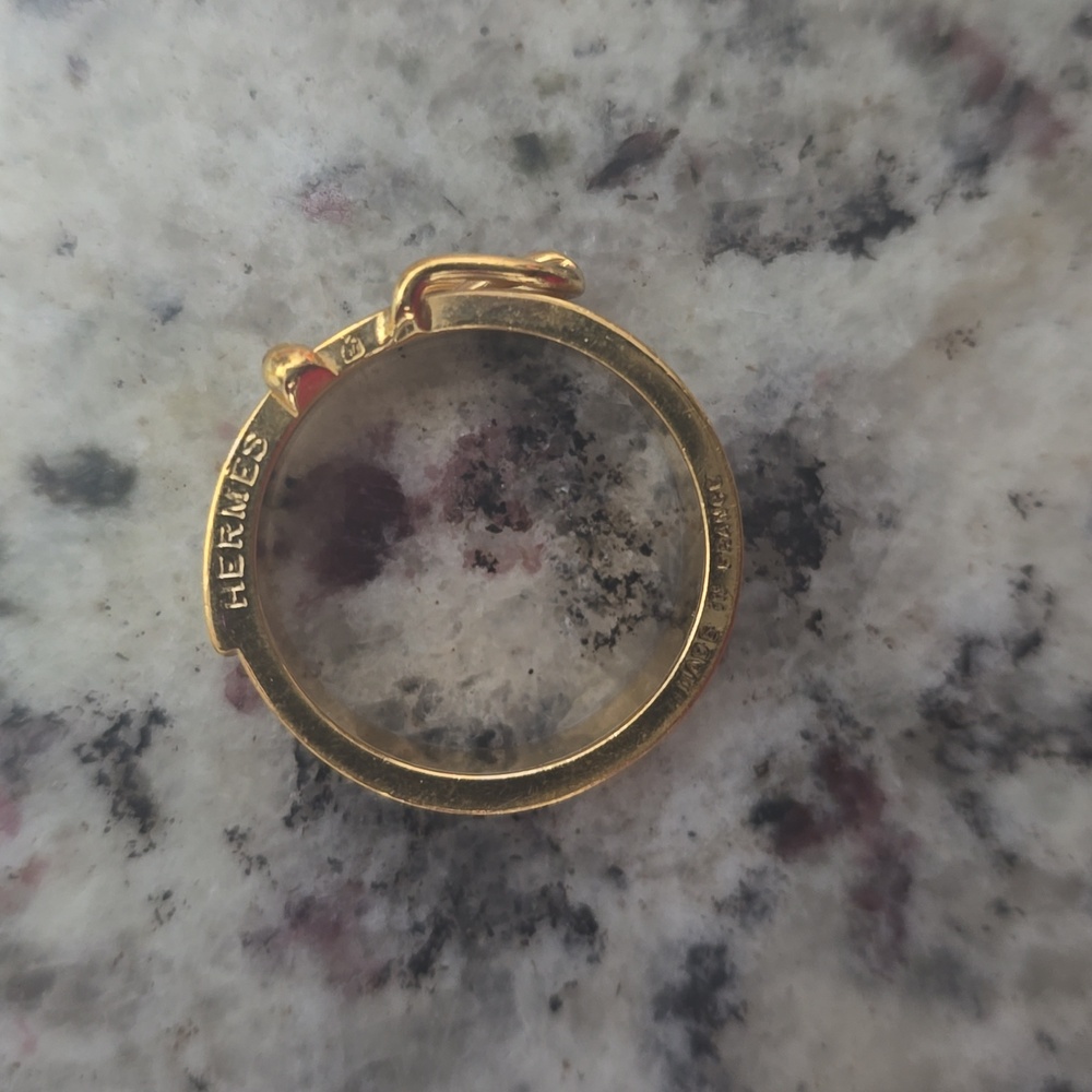 Hermes Gold Scarf Ring Boucle Sellier Belt Design - image 6